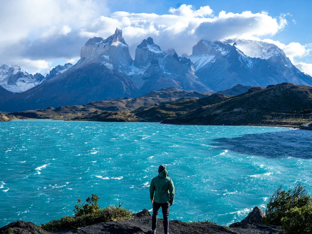 The Cuernos del Paine above Lago Peh&oacute;e, Torres del Paine National Park, Chile